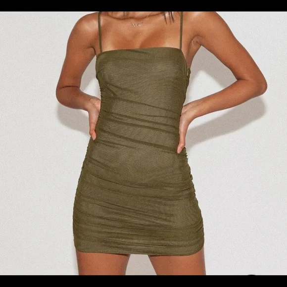 princess polly olive green dress Kenzie Mini Dress Green